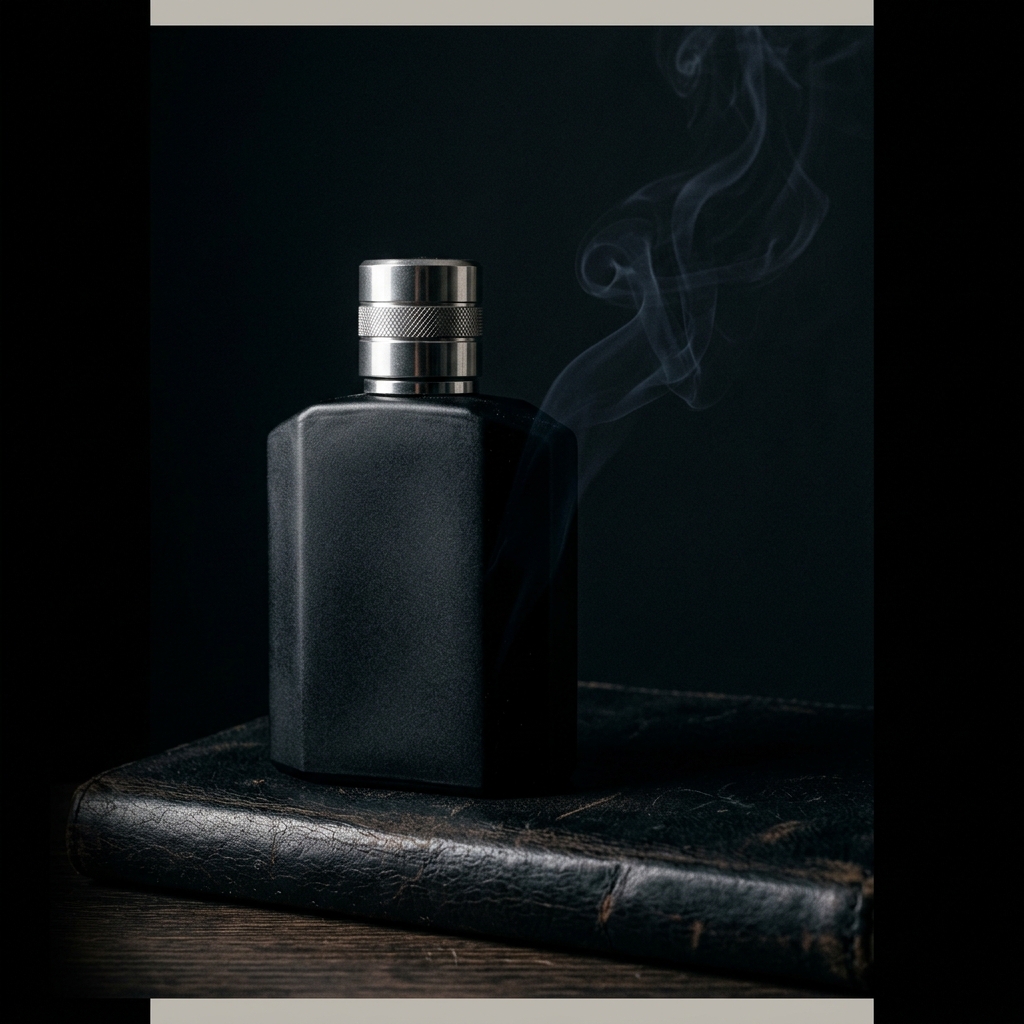 Noir V dark masculine perfume bottle